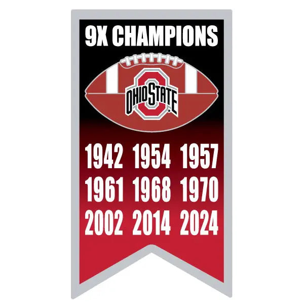 2024 College National Champions Game Ohio State Buckeyes 9X Champs Pin