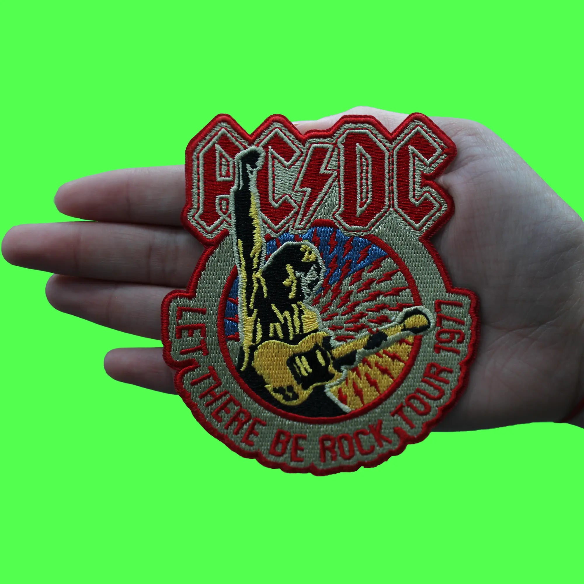ACDC Let There Be Rock 1977 Tour Patch Classic Rock Band Embroidered Iron On