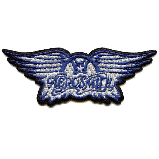 Aerosmith Blue Wings Patch Classic Rock Band Embroidered Iron On
