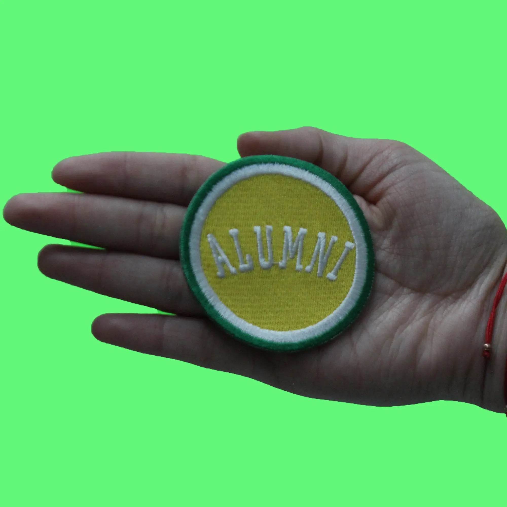 Alumni College Student Patch Waco Texas Yellow/Green Graduate Embroidered Iron On