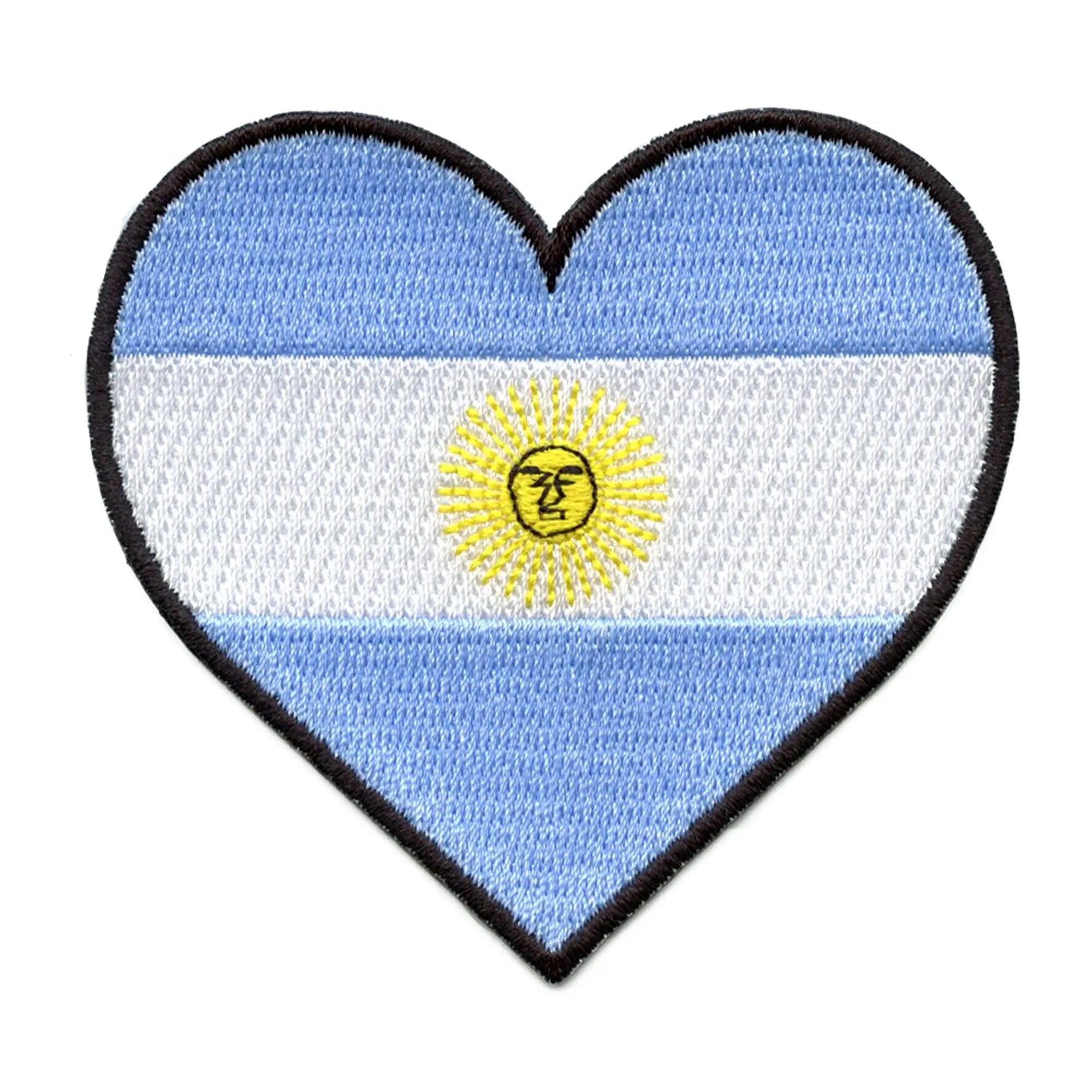 Argentina Heart Flag Patch Hispanic Country Culture Embroidered Iron on