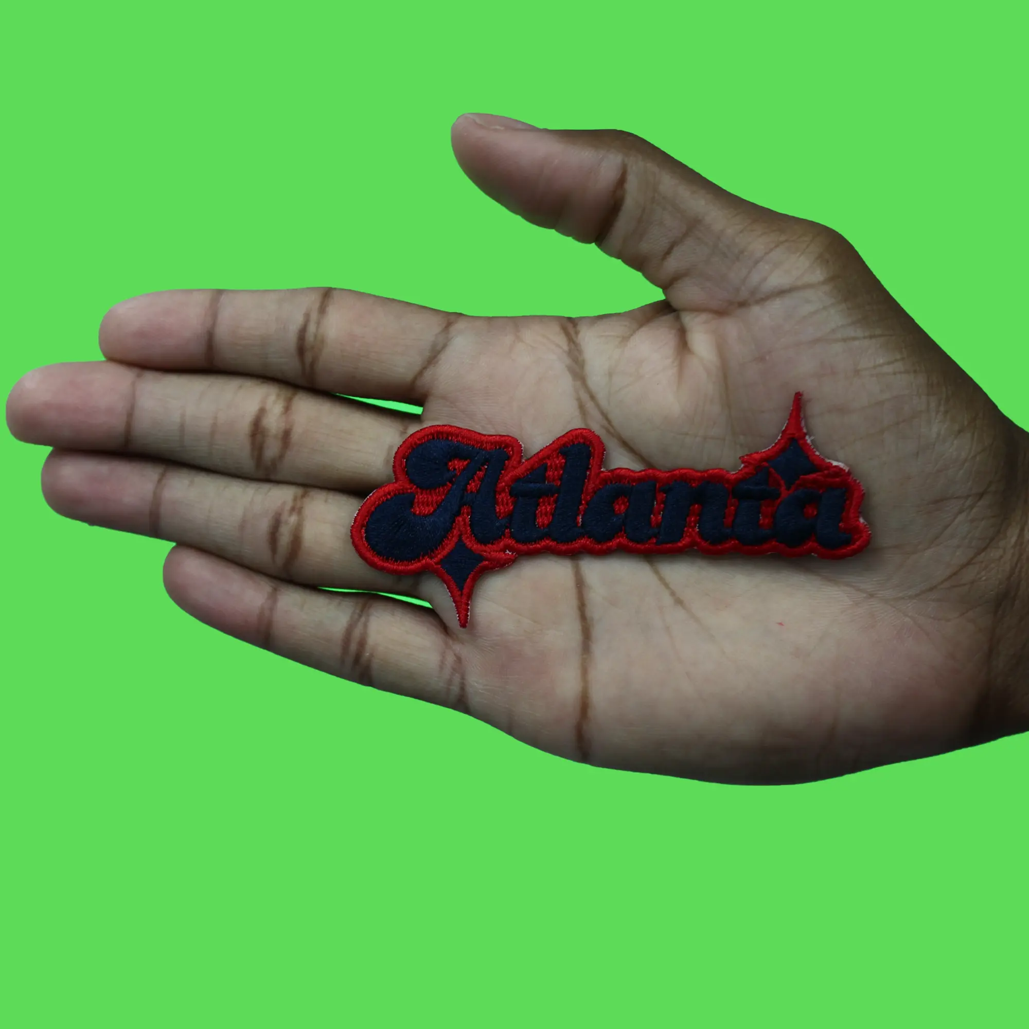 Écusson brodé Houston Sparkle Script bleu/rouge football sports thermocollant