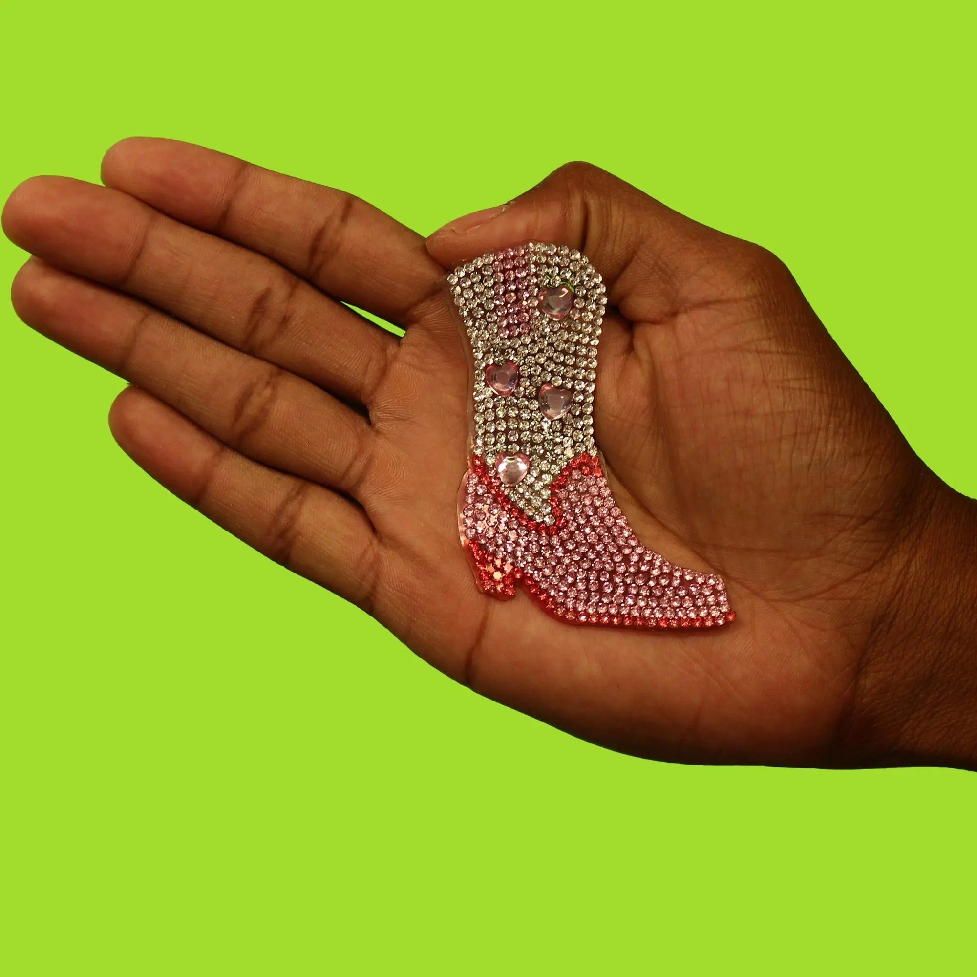 Bedazzled Cowgirl Boot Bling Patch Travel Western Aesthetic Applique Iron On