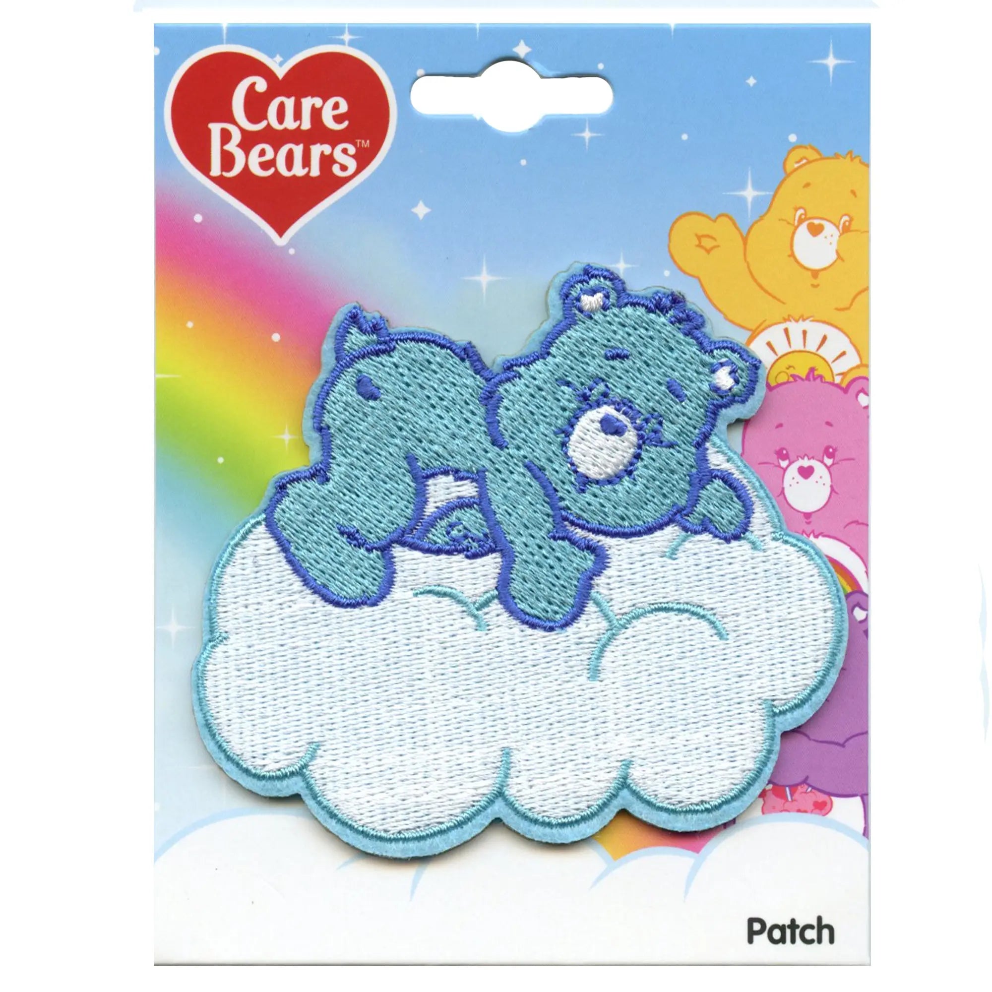 Patch brodé à repasser pour enfants avec dessin animé Care Bear arc-en-ciel