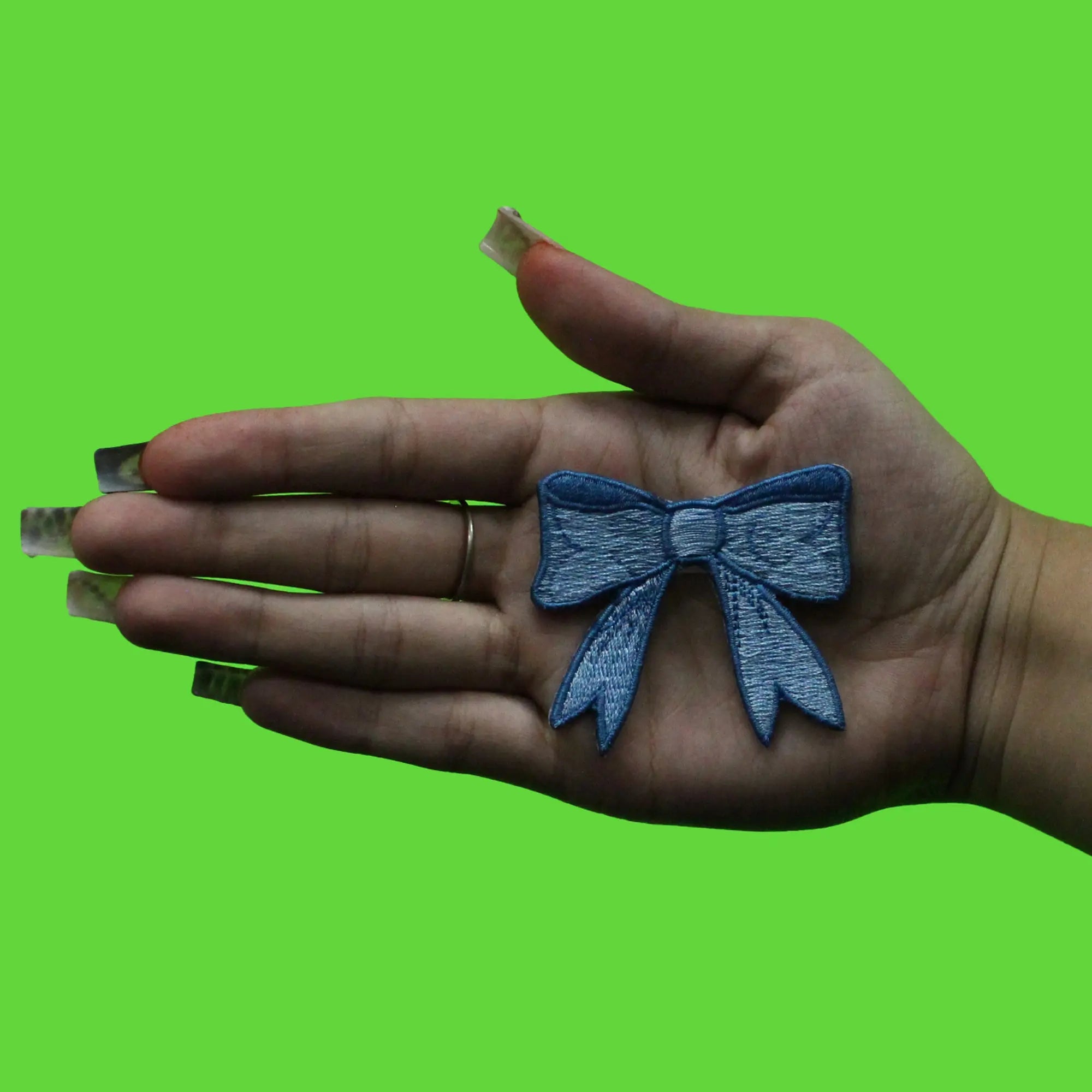 Patch en ruban à nœud bleu Coquette Soft Girl brodé à repasser