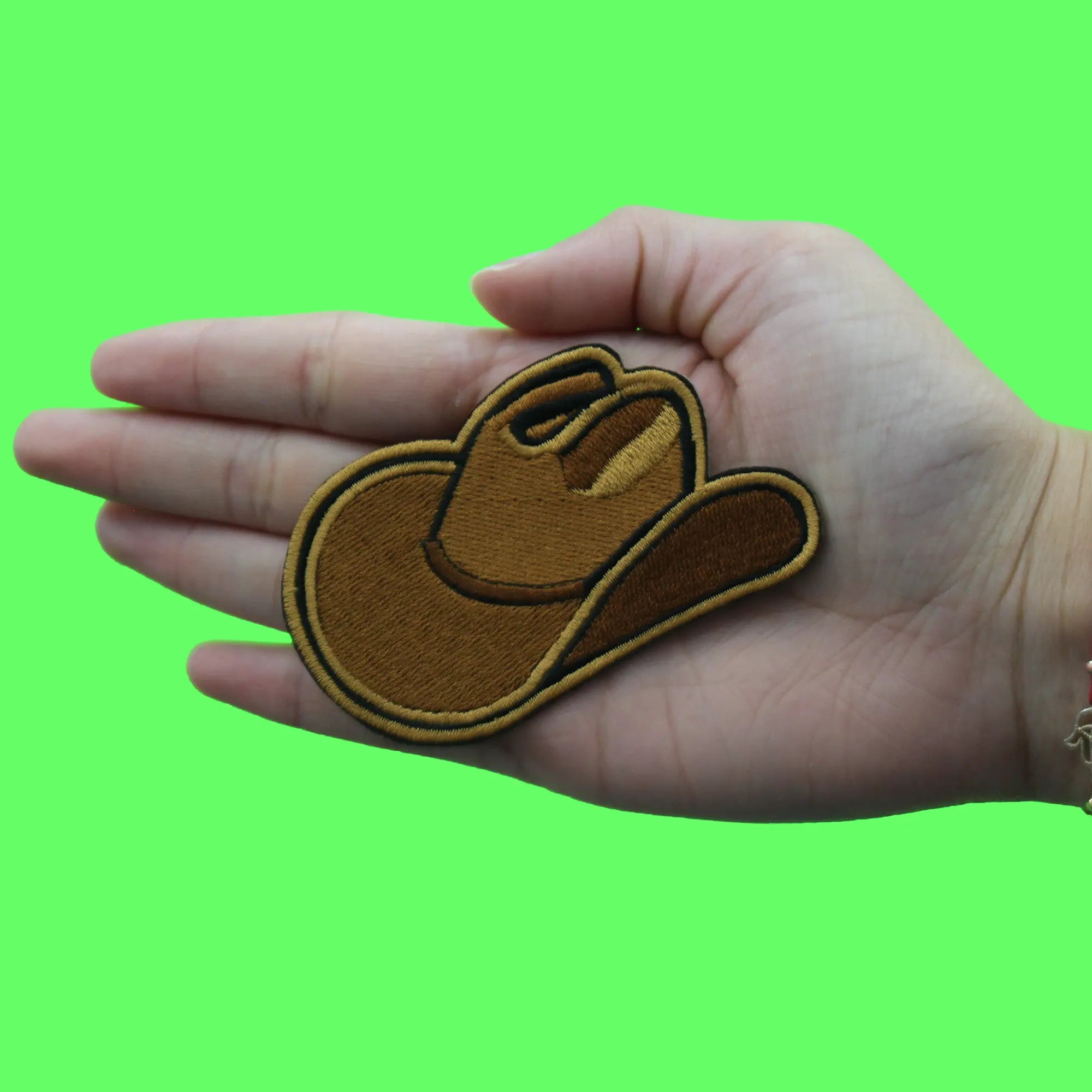 Brown Cowboy Hat Patch Western Rodeo Country Embroidered Iron On