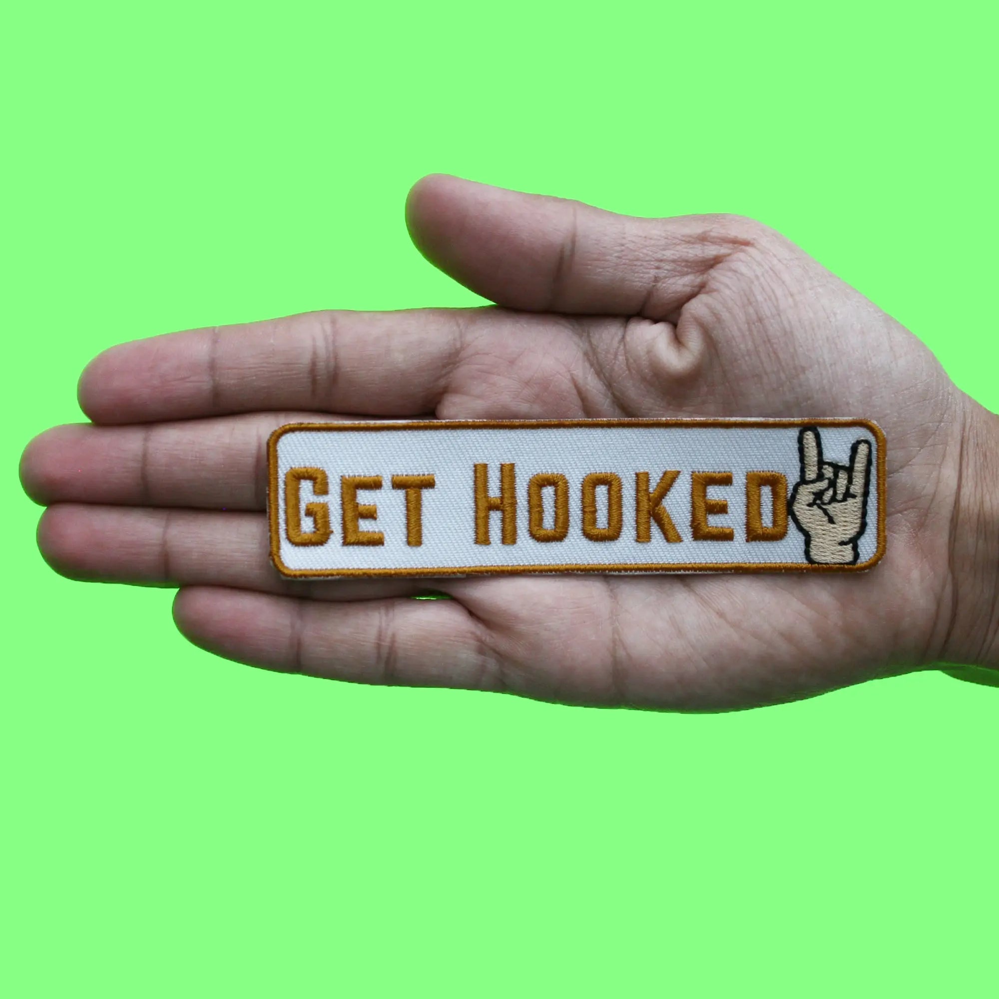 College Get Hooked Patch Austin Texas Hand Embroidered Iron On