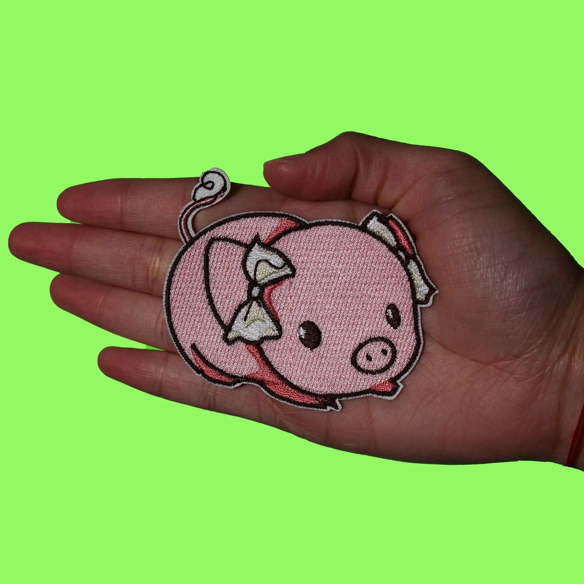 Coquette Girly Pig Patch Cute Cartoon Mammal Embroidered Iron On