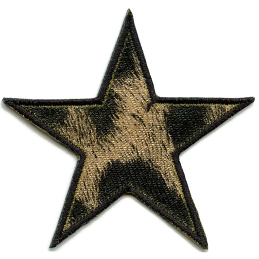 Patch étoile imprimé guépard animal Y2K esthétique brodé appliqué thermocollant