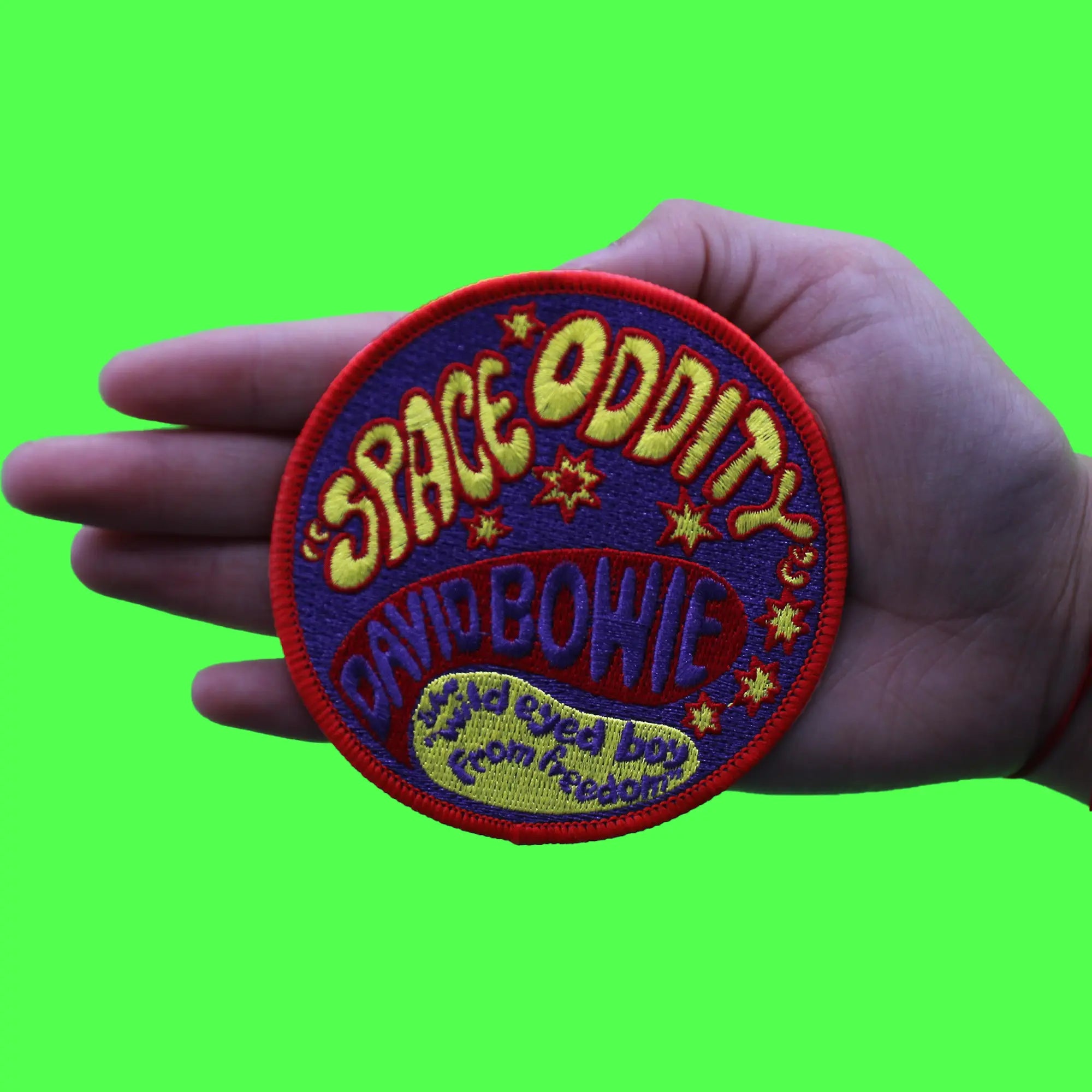 David Bowie Space Oddity Patch Glam Rock Rebel Embroidered Iron On