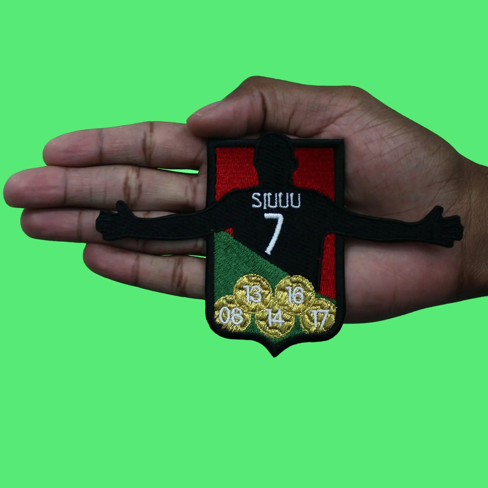 Elite Soccer Player Patch 7 Siuu Celebration Embroidered Iron On