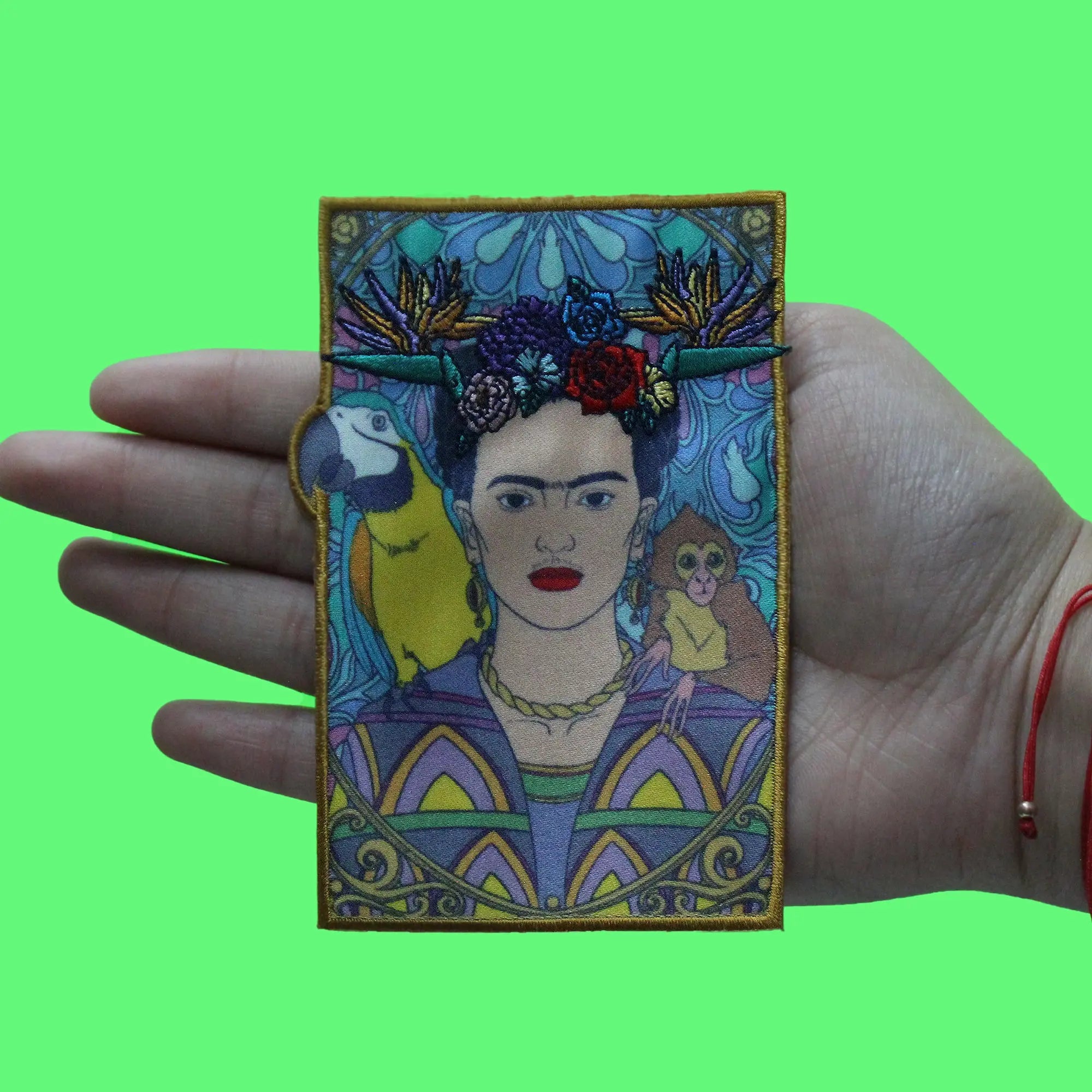 Frida Kahlo Animal Portrait Patch Famous Women Art Sublimated Embroidery Iron On
