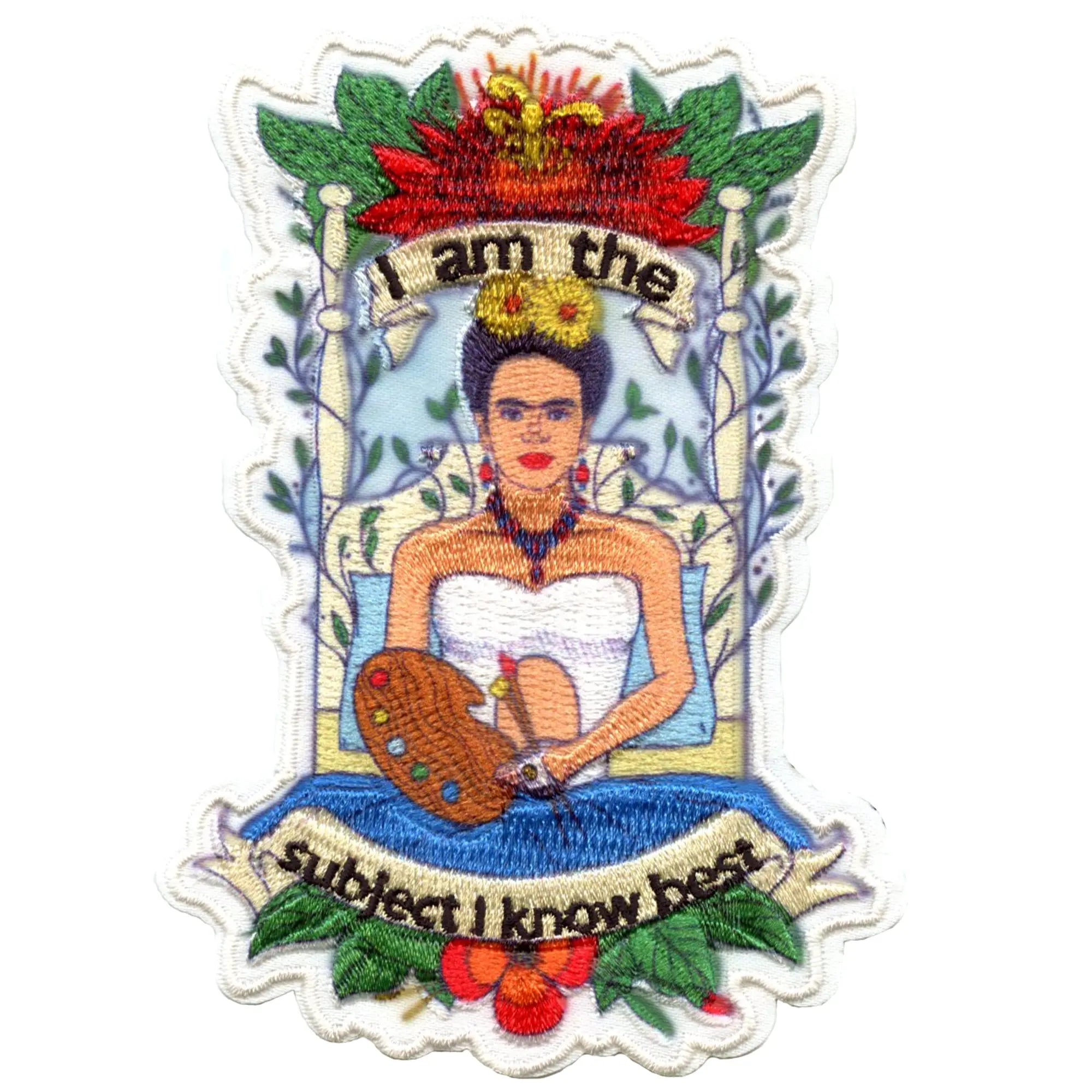 Frida Kahlo Subject Patch Self Portrait Parrot Sublimated Embroidered Iron On