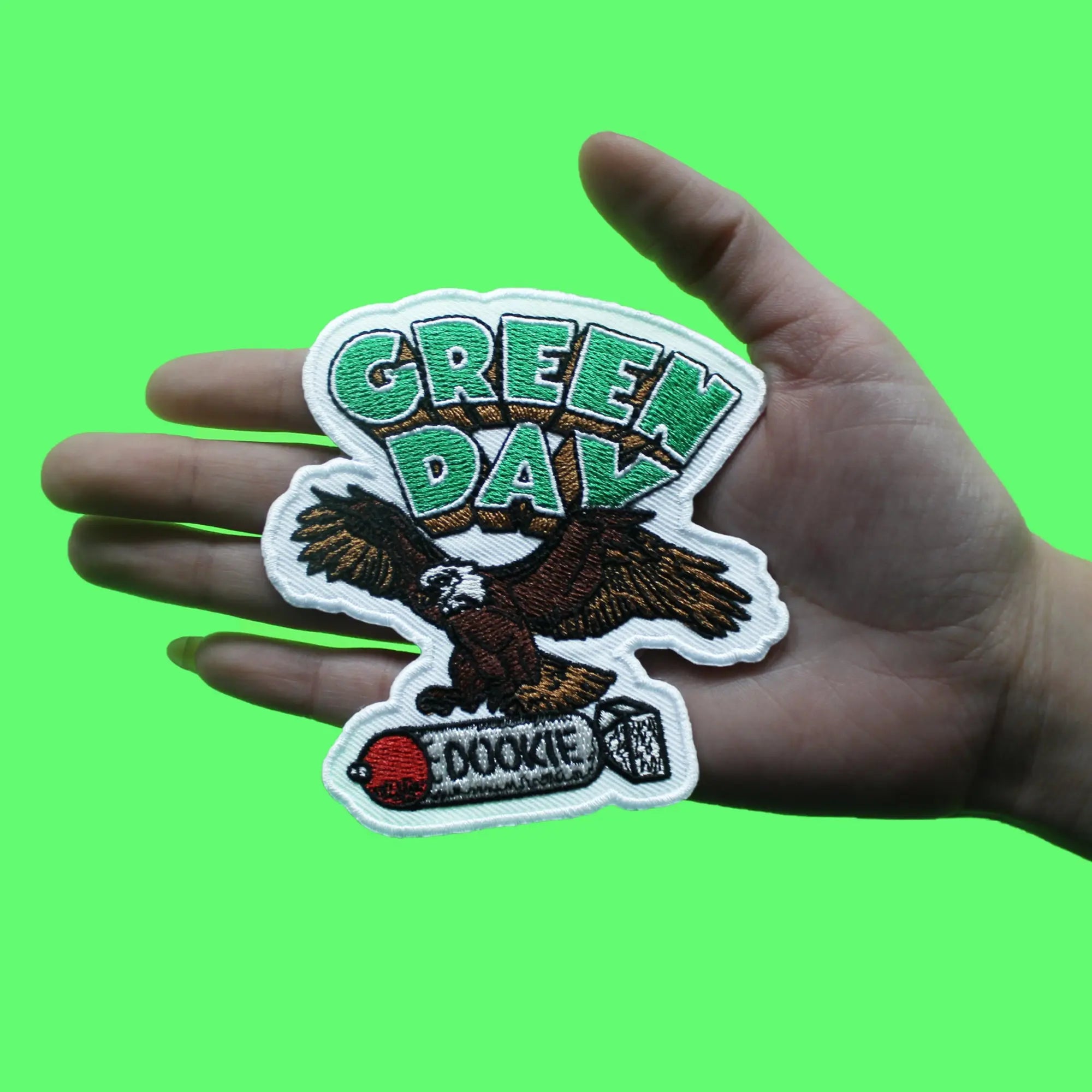 Green Day Band Patch Dookie Eagle Logo Embroidered Iron On