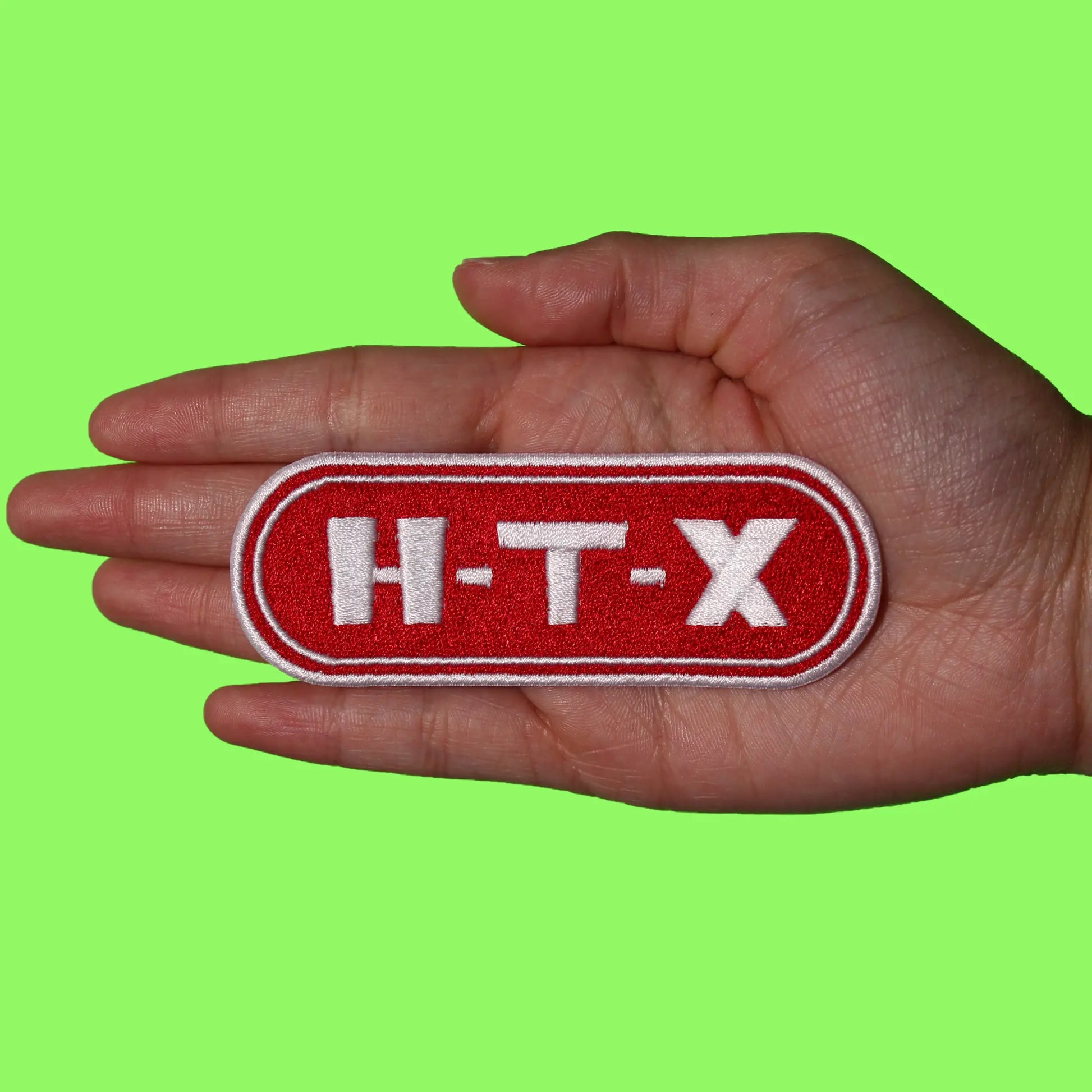 HTX Market Logo Patch Houston Parody Store Embroidered Iron On