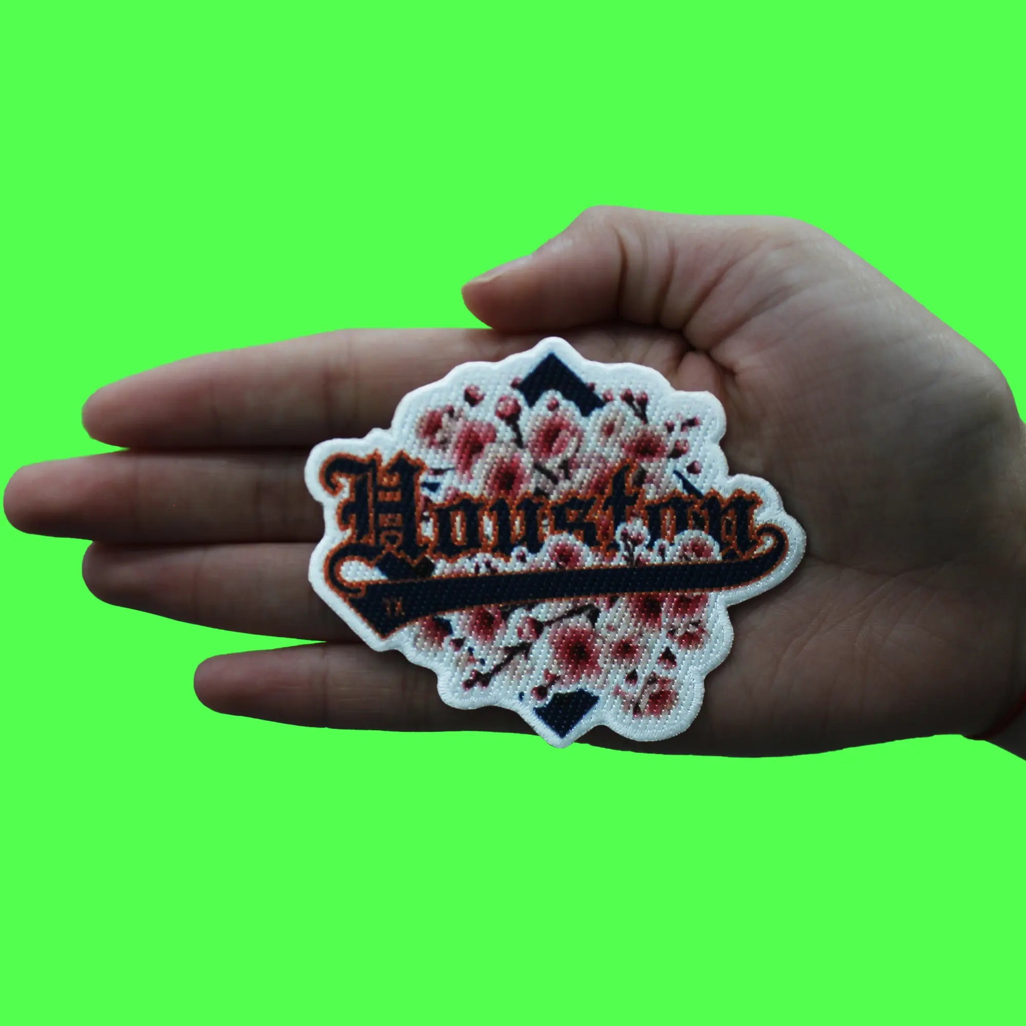 Houston Cherry Blossoms Patch Pink Floral Art Sublimated Iron On