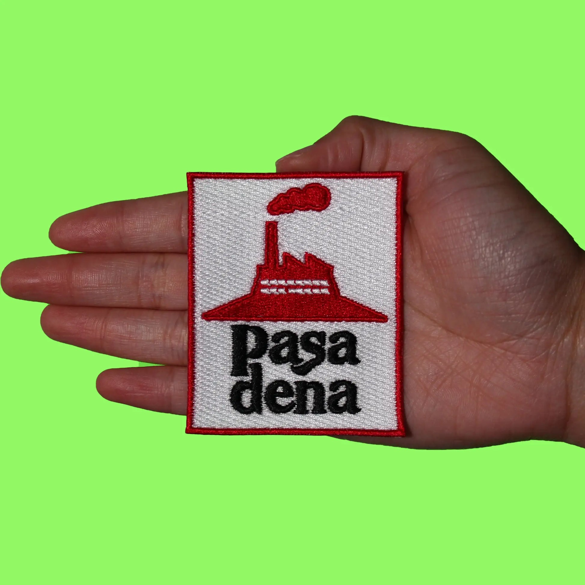 Houston Pasadena Hood Patch Pizza Parody Texas Embroidered Iron On