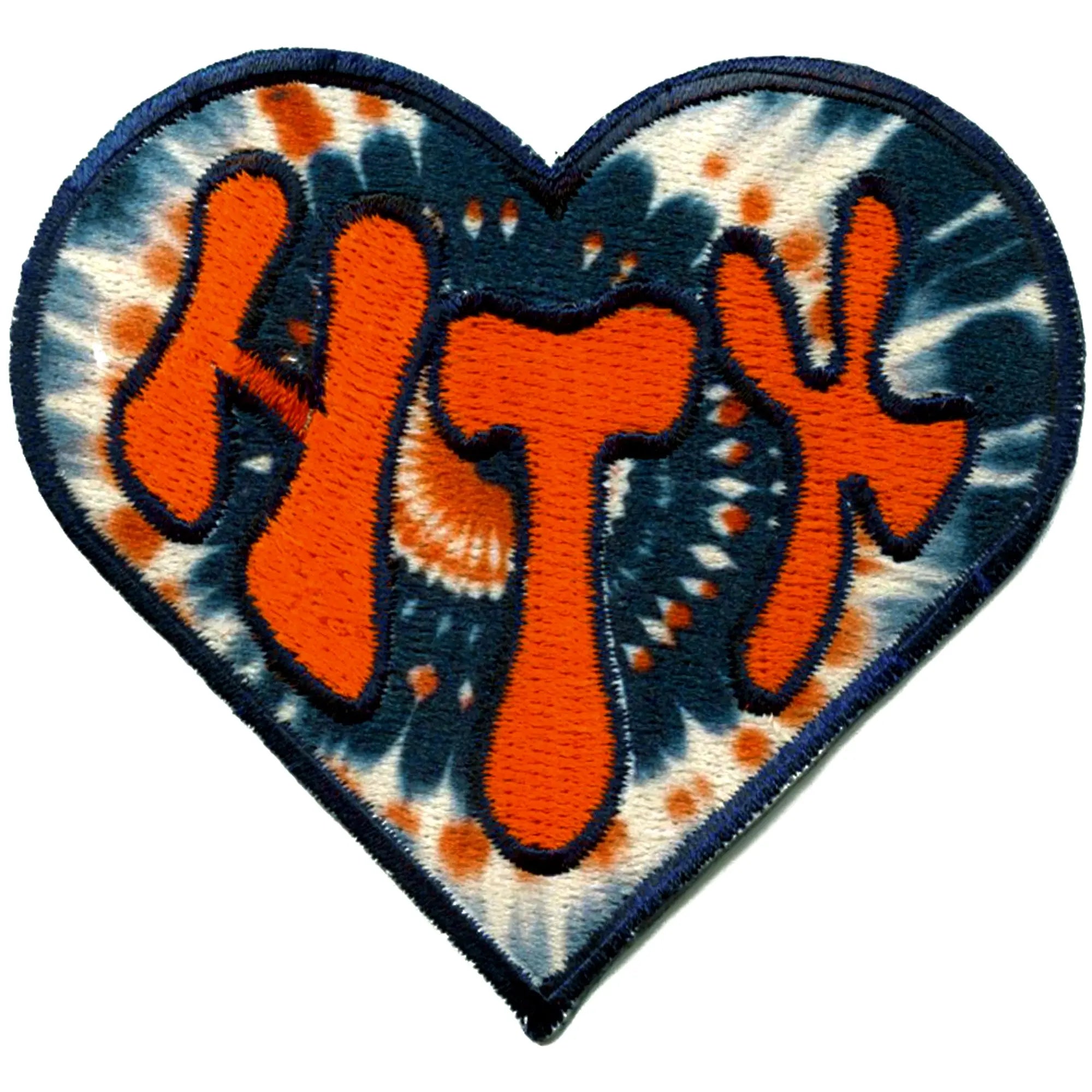 Houston Texas Tie Patch Dye Letter Heart Embroidered iron on
