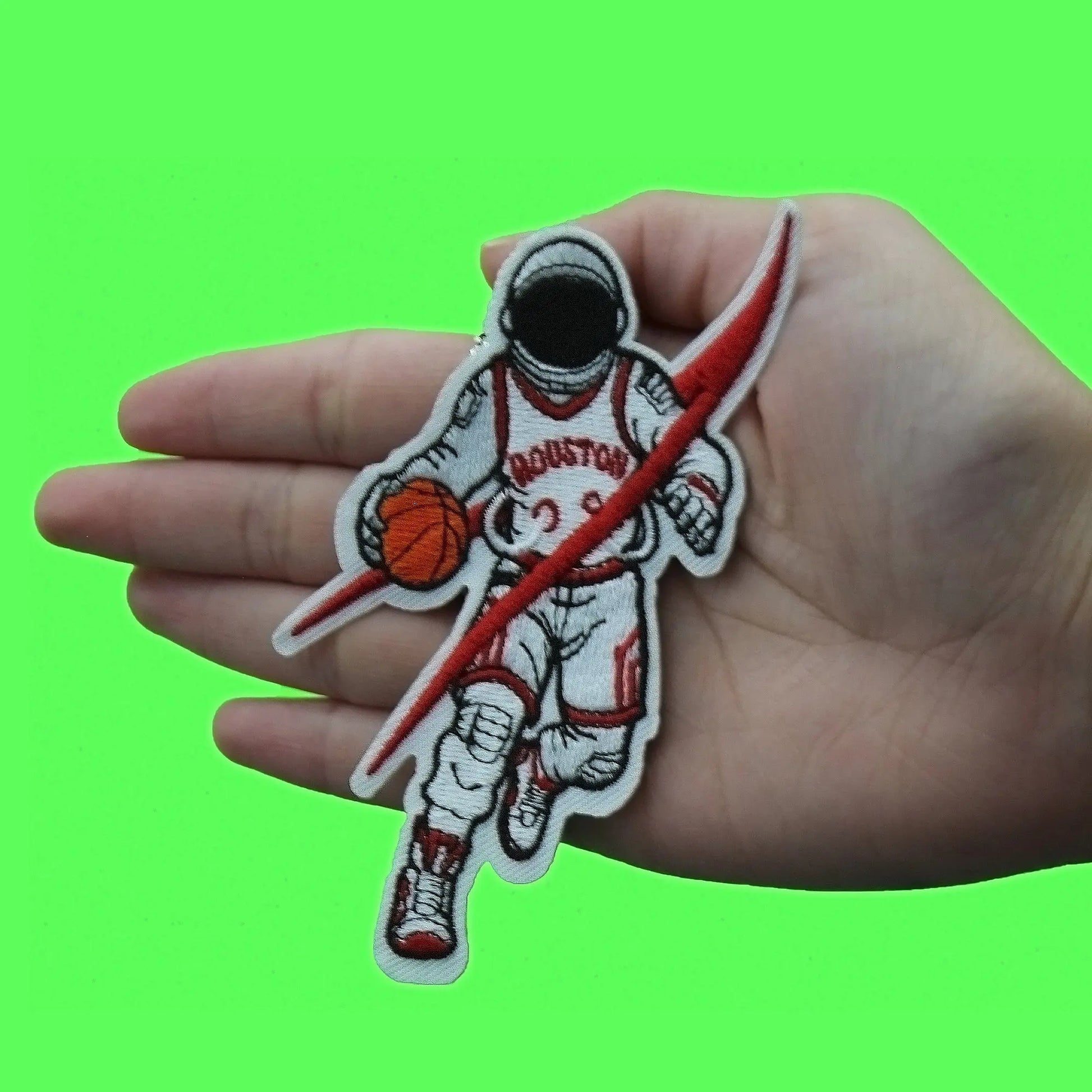 Houston basketball Astronaut Patch Red White Jersey Embroidered Iron On