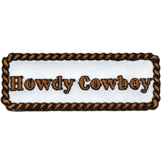 Howdy Cowboy Script Patch Cowboy Western Rope Embroidered Iron On