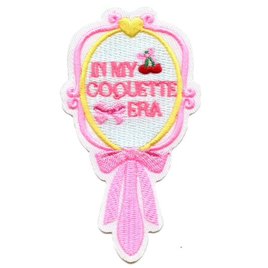 Patch In My Coquette Era Cutesy Mirror avec nœud brodé à repasser