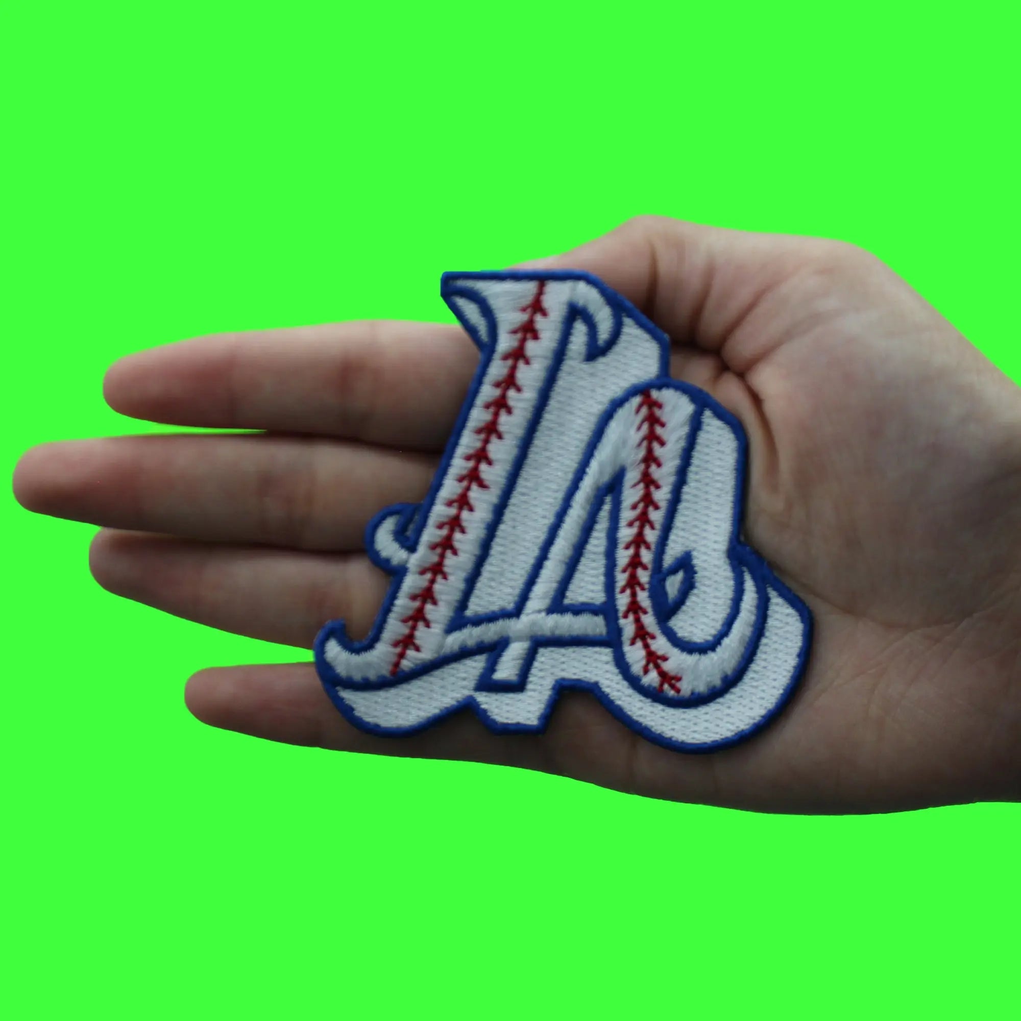 LA Baseball Script Patch Los Angeles Baseball Fan Embroidered Iron On