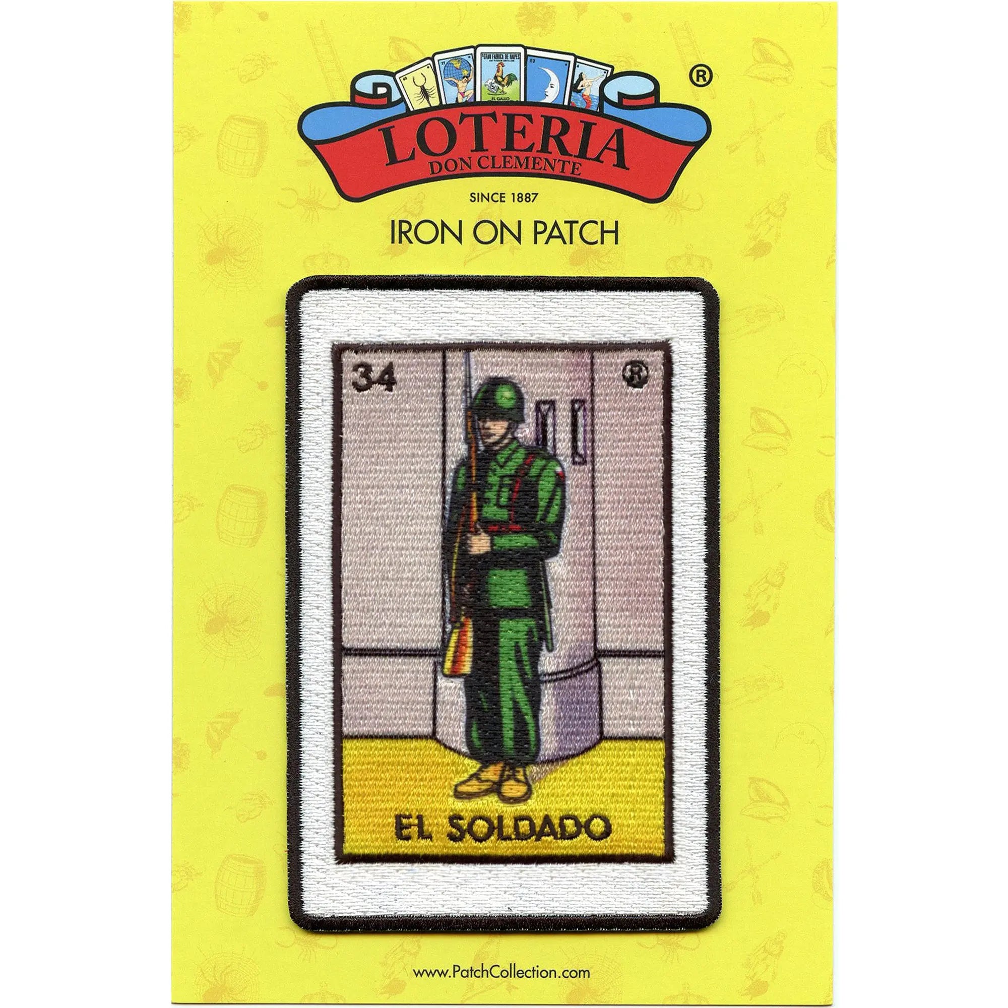 El Soldado 34 Patch Mexican Loteria Card Sublimated Embroidery Iron On