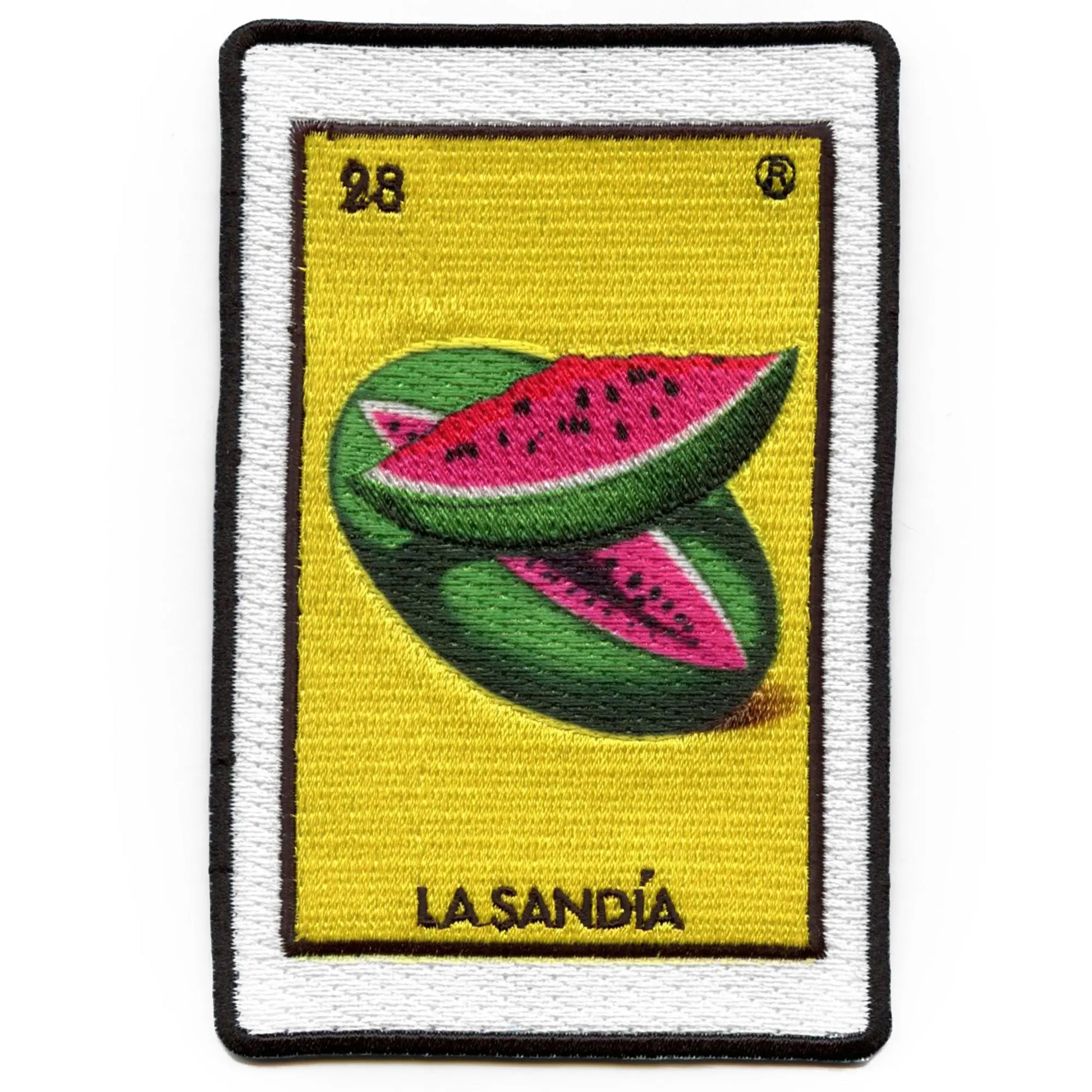 La Sandia 28 Patch Mexican Loteria Card Sublimated Embroidery Iron On