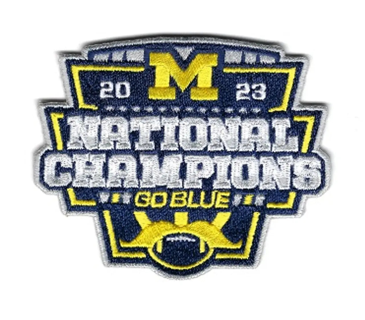 Écusson brodé des champions nationaux de football des Wolverines du Michigan 2023-2024 Go Blue