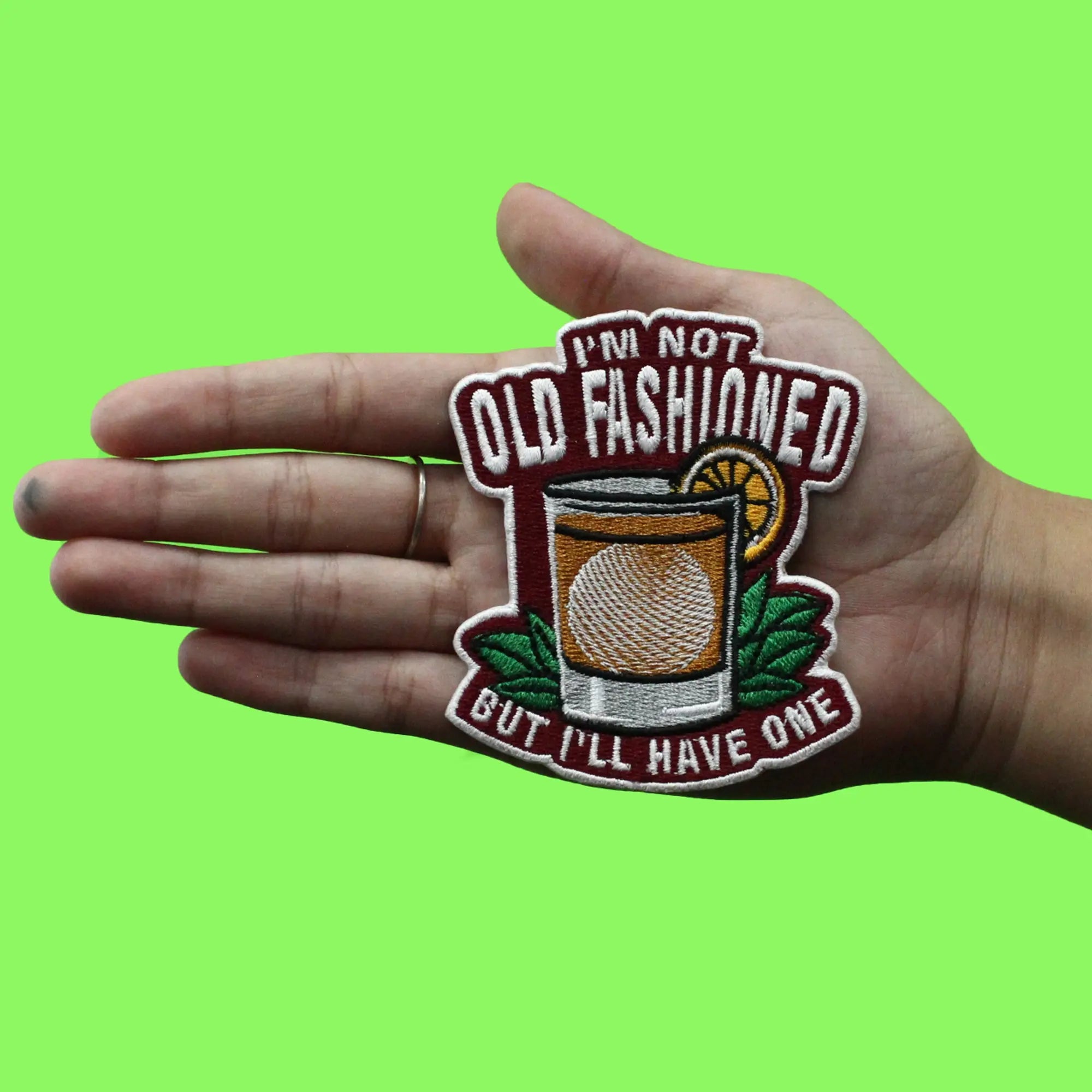 Old Fashioned Patch Liquor Beverage Embroidered Iron On