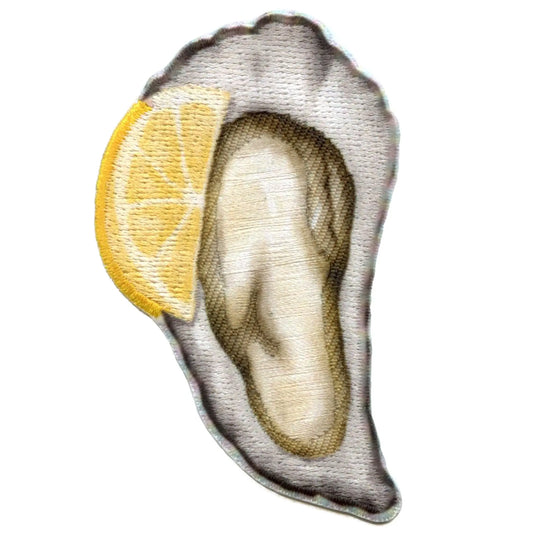 Oyster Lemon Seafood Patch Saltwater Marines Shellfish Sublimated Embroidered Iron On