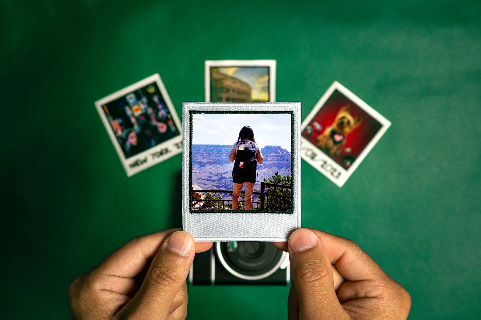 Patch brodé personnalisé avec photo de film instantané