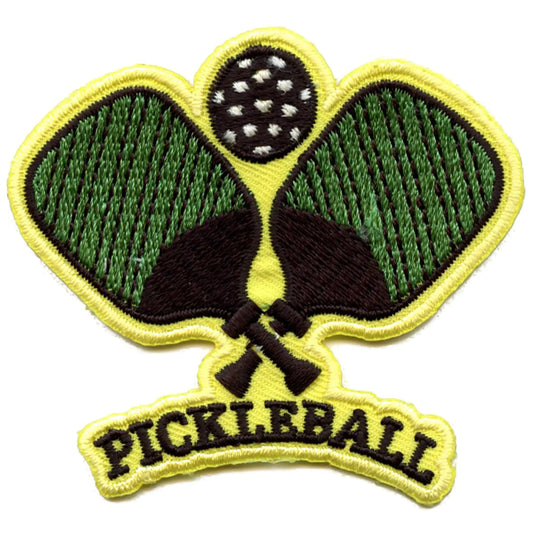 Patch de sport de raquette de pickleball en bois brodé à repasser