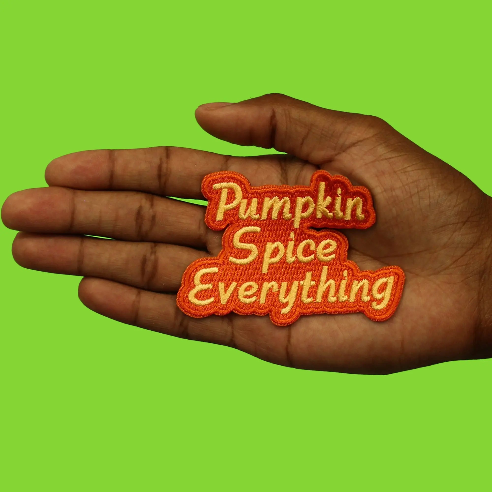 Pumpkin Spice Everything Patch Cozy Fall Script Embroidered Iron On
