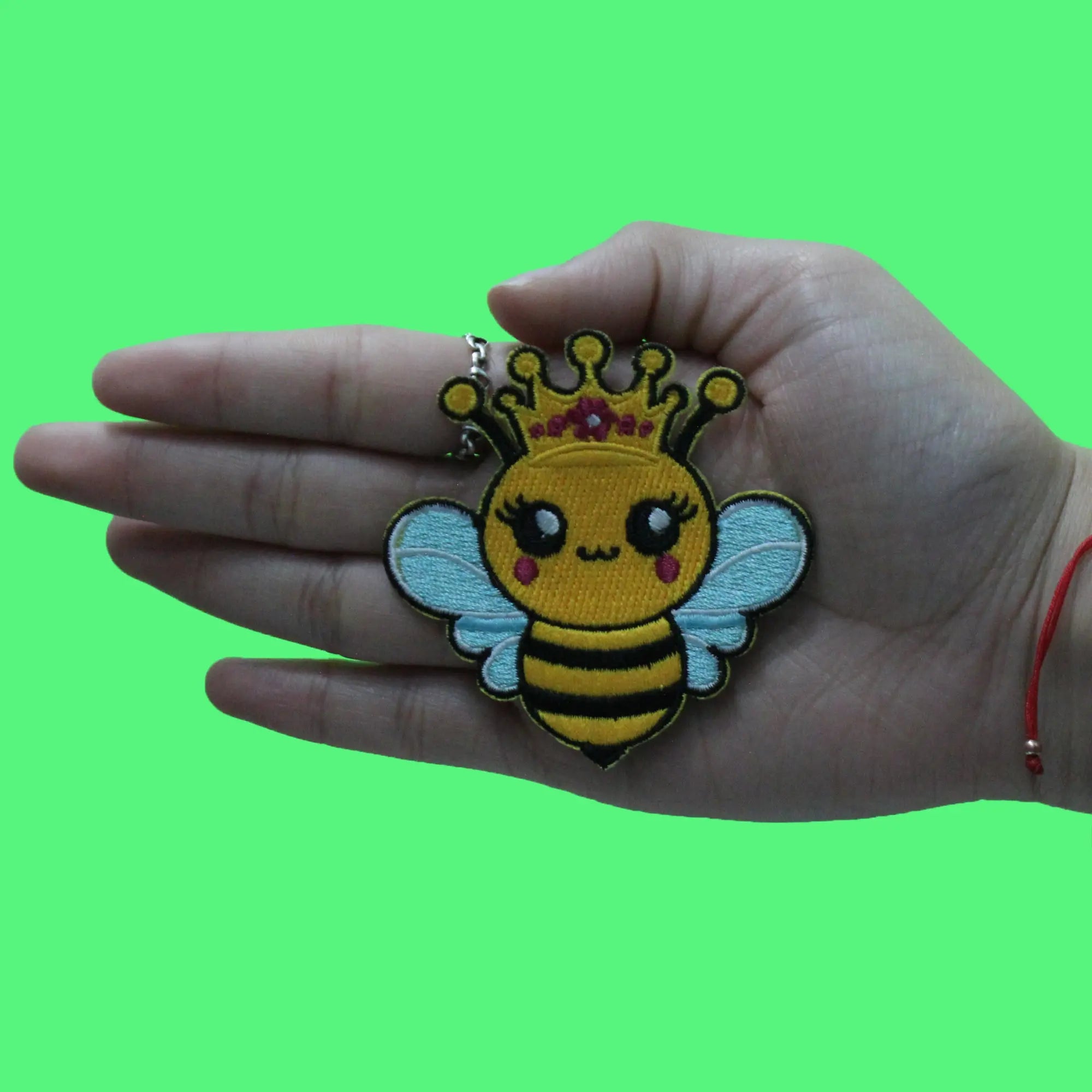 Queen Bee Insect Patch Cute Crown Flowers Embroidered Iron On
