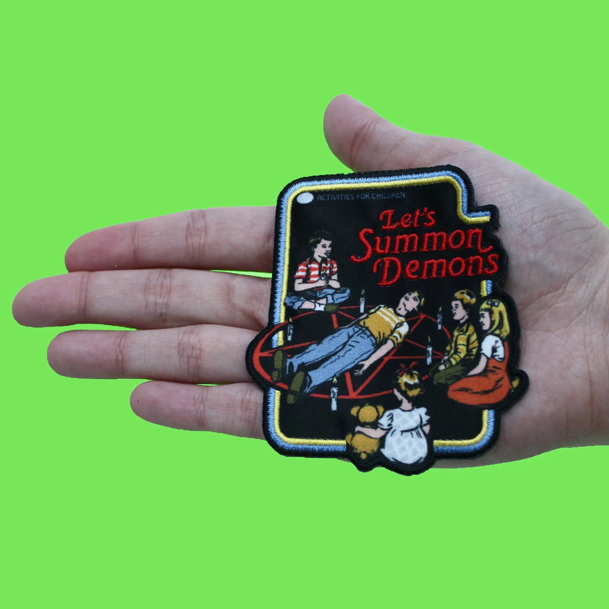 Steven Rhodes Let's Summon Demons Activities for Children Patch Pentagram Evil Circle Sublimated Embroidery Iron-On