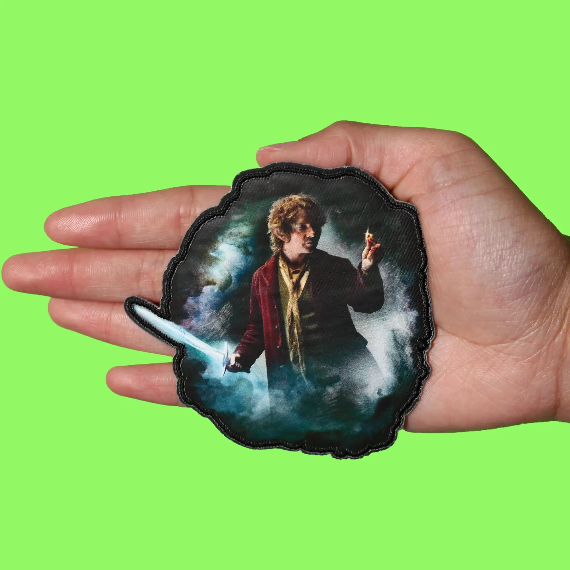The Lord Of The Rings Patch Bilbo Holding Ring Sublimated Iron On