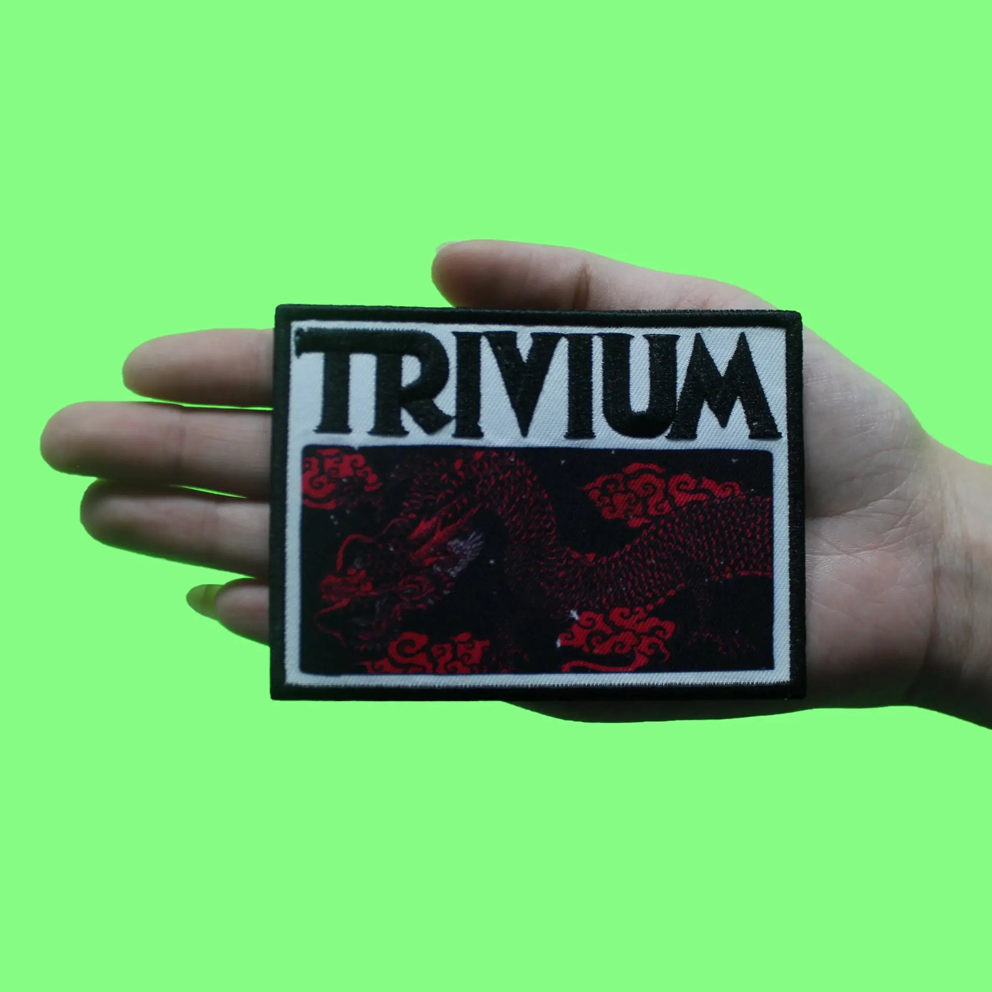 Trivium Rock Band Patch Deadmen & Dragons Silhouette Sublimated Embroidery Iron On