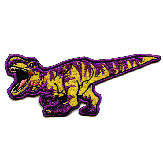 Video Game T-Rex Patch Fighting Dinosaur Rage Embroidered Iron On