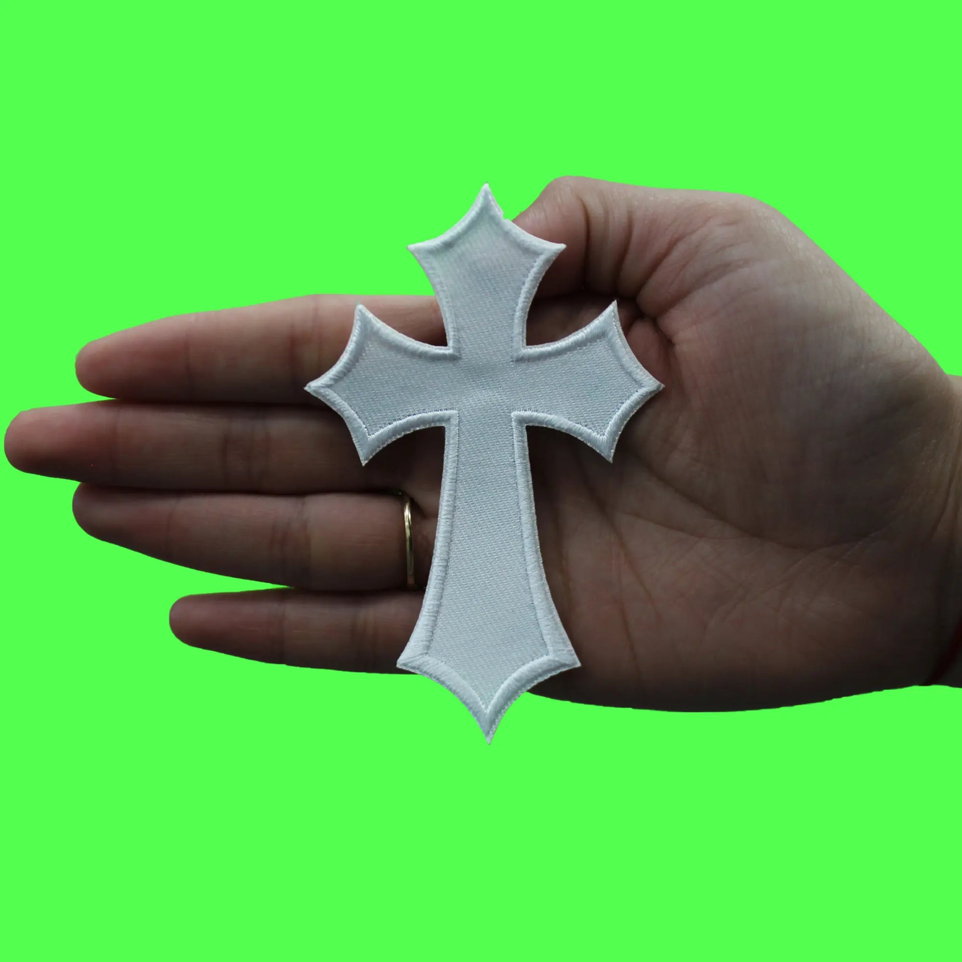 White Y2k Cross Patch Fashion Aesthetic Embroidered Applique Iron on