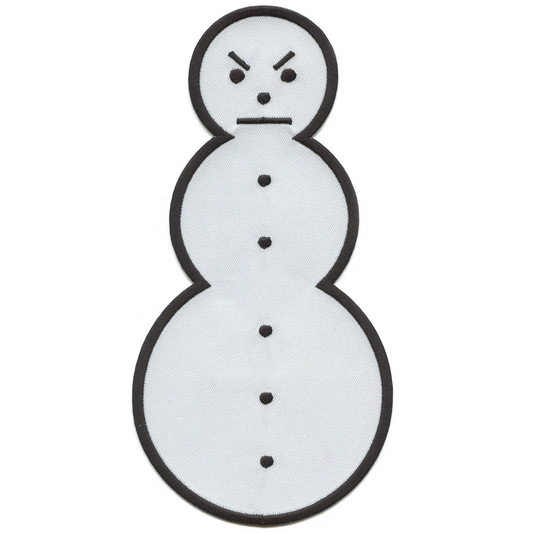 Angry Snowman Christmas Embroidered Iron On Patch Large