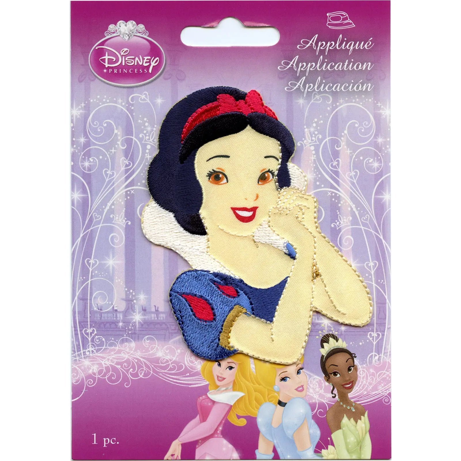 Disney Princess Snow White Portrait Iron on Embroidered Applique Patch - Facing Right