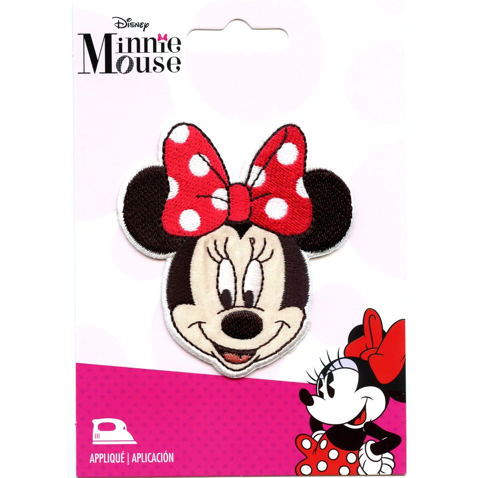 Disney Minnie Mouse Head Iron on Embroidered Applique Patch