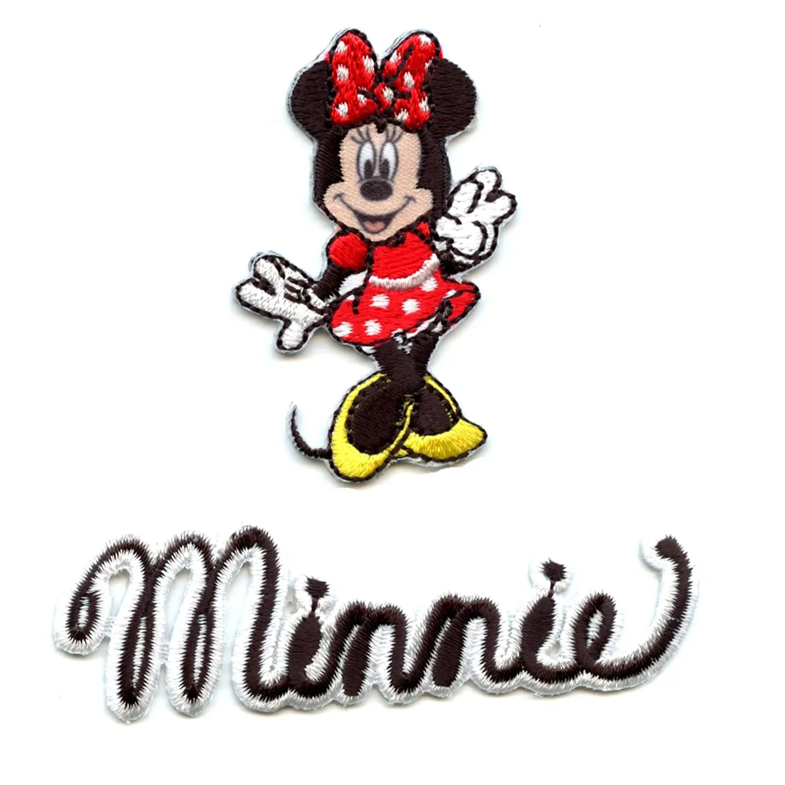 Disney Minnie Mouse With Script Iron on Embroidered Patch