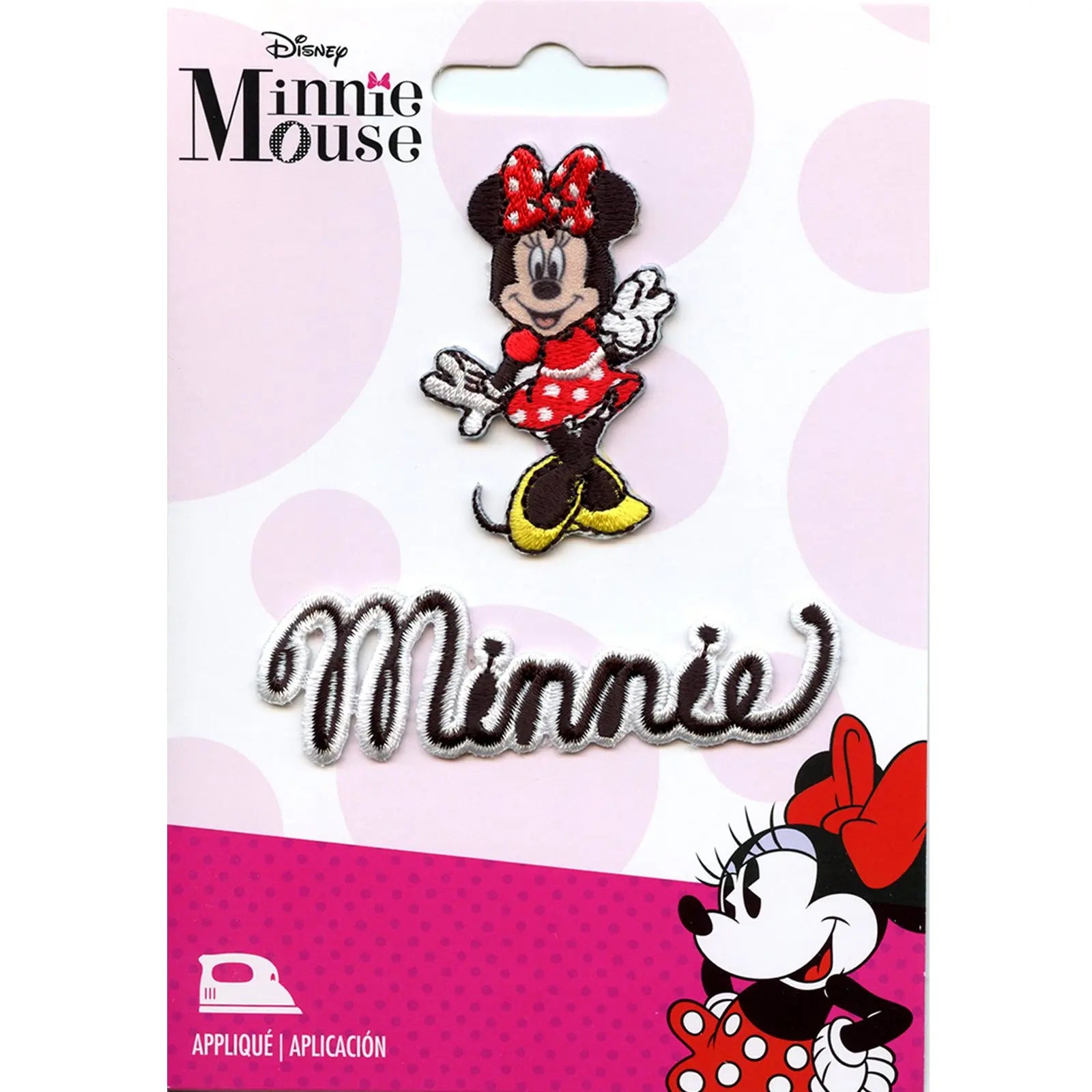 Disney Minnie Mouse With Script Iron on Embroidered Patch