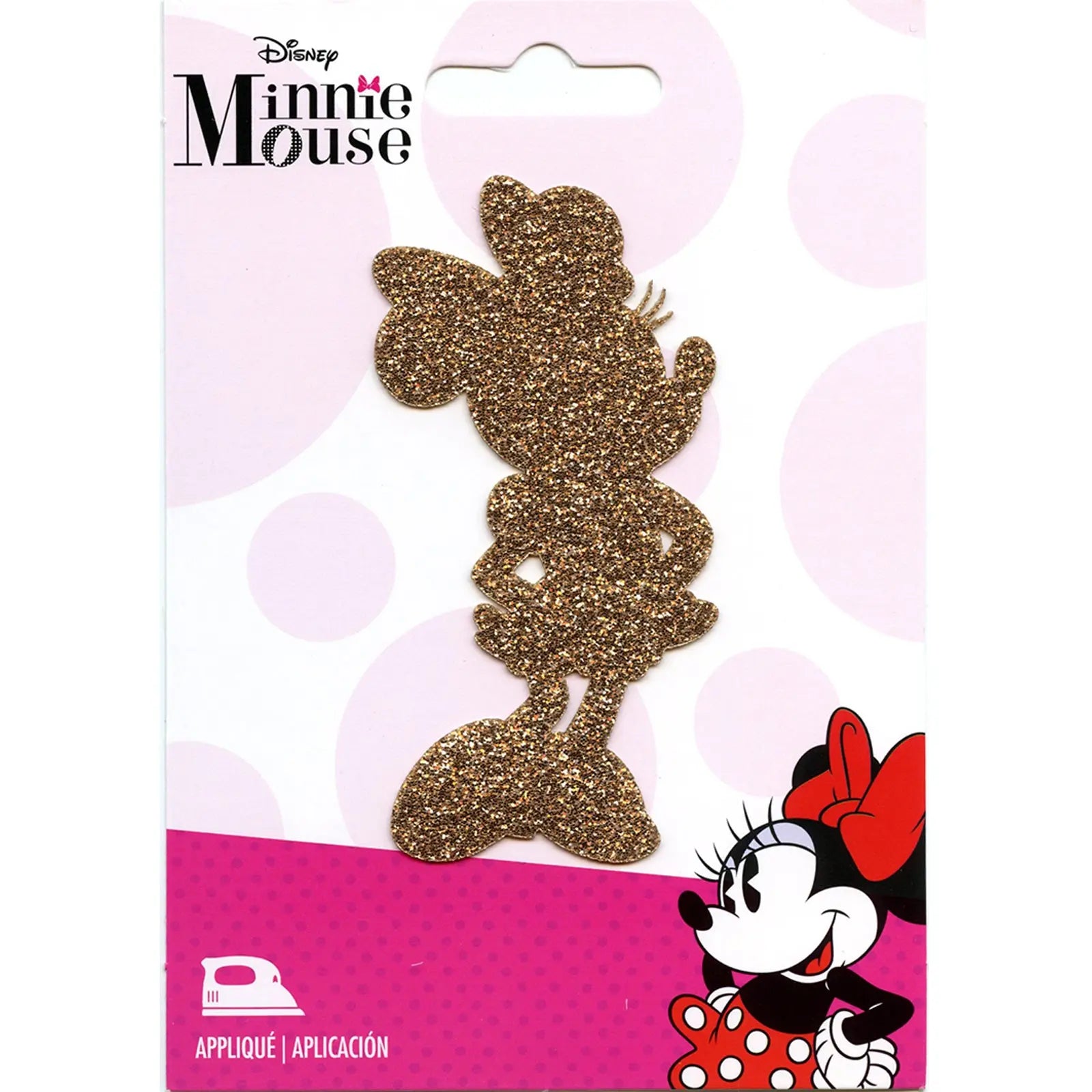 Disney Minnie Mouse Gold Shimmer Iron on Applique Patch