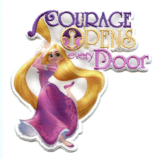 Disney Princess Rapunzel Courage Script Iron on Embroidered Applique Patch