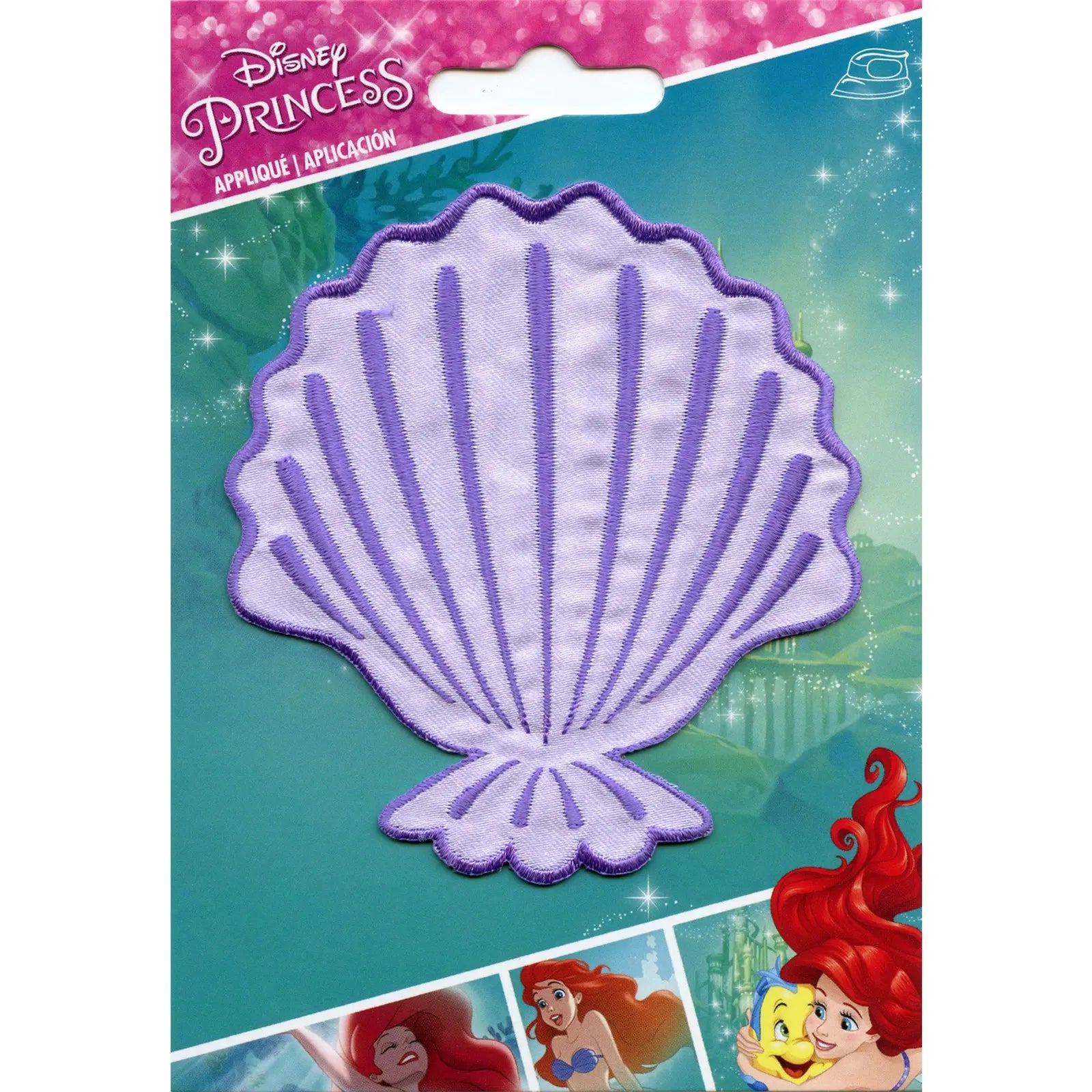 Disney Princess Ariel Sea Shell Iron on Embroidered Applique Patch