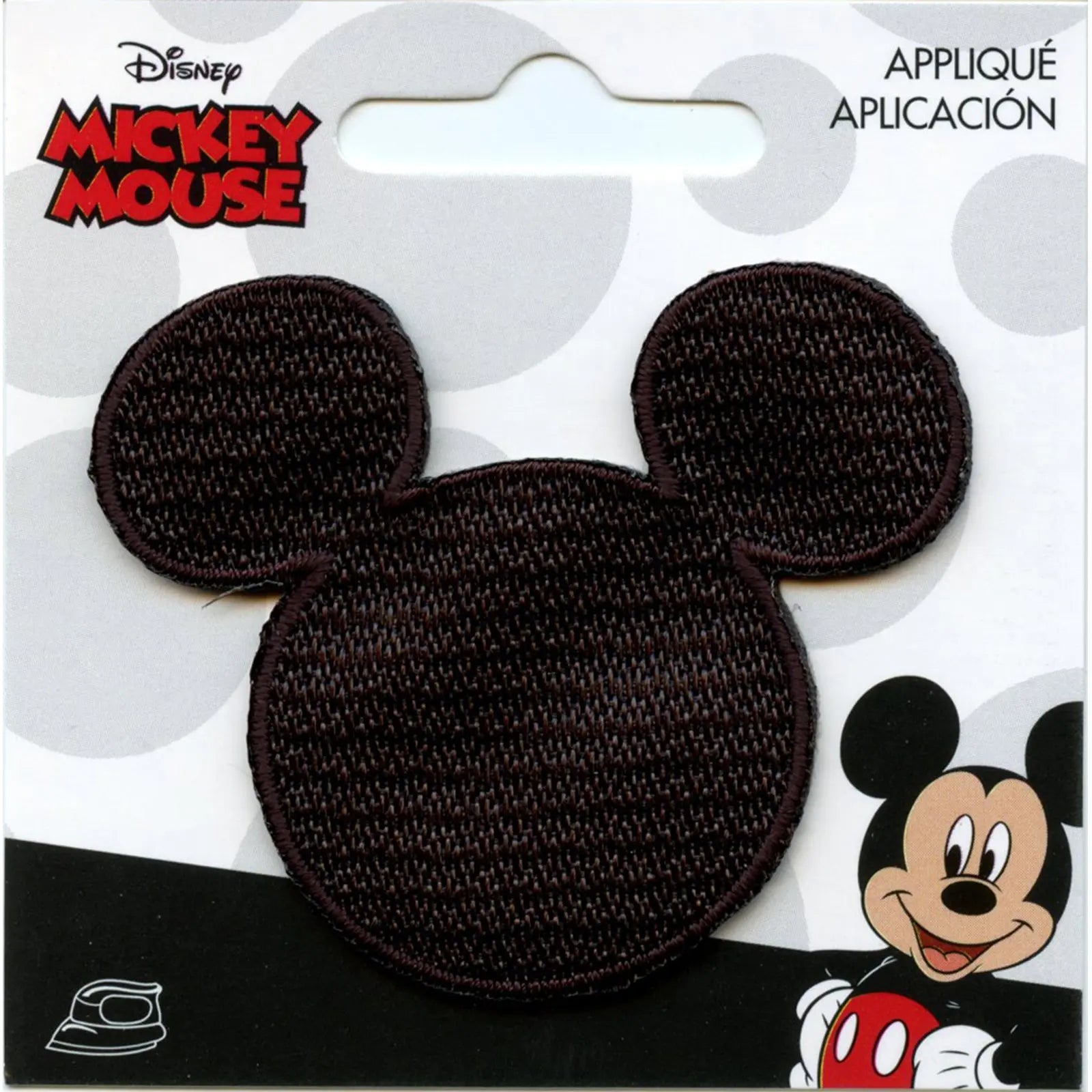 Disney Mickey Mouse Head Silhouette Iron on Embroidered Patch