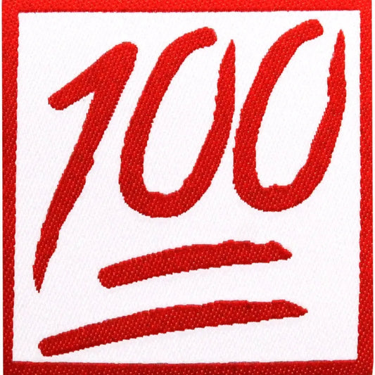 Keep It 100 Emoji Iron On Embroidered Patch